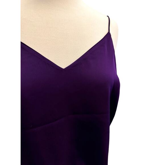 Express M Purple Tank Top Flowy Feminine Vneck Classy Versatile Office NWT - Picture 9 of 10